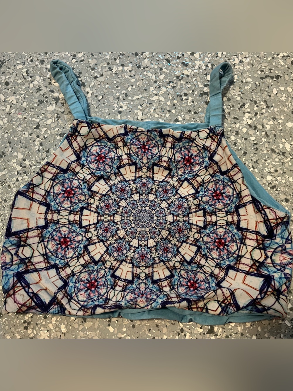 Blue Kaleidoscope High-Neck Sports Bra from Wolven